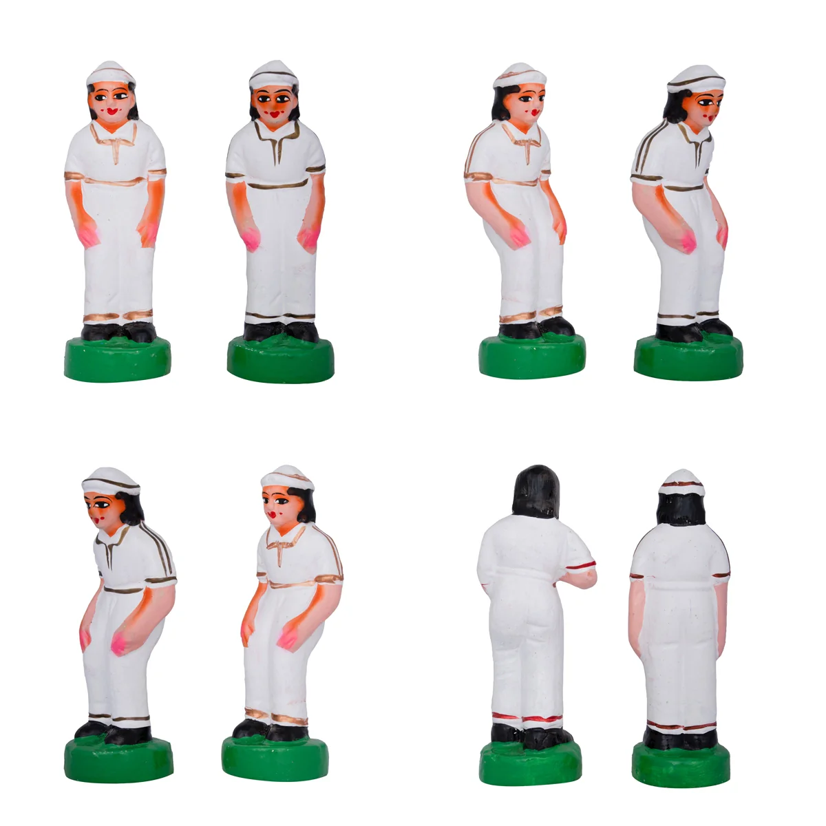 Cricket Clay Golu Bommai Set - 7 x 2.5 Inches | Giri Golu Doll/ Navaratri Golu Bomma/ Gombe/ Bommai - Image 9