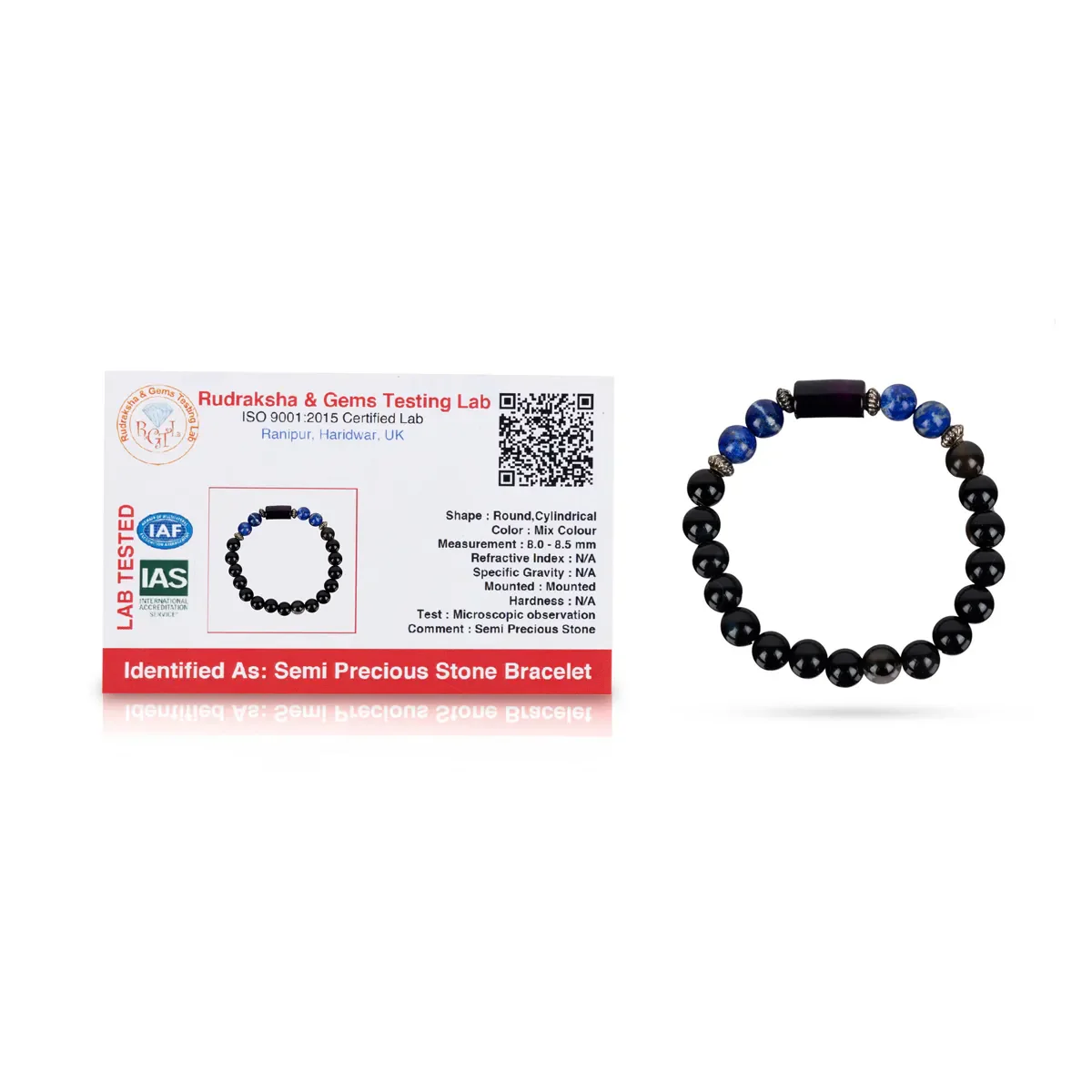 Crystal Bracelet - 2.5 Inches | Crystal Bead Hand Bracelet/ Semi Precious Stone Hand Band For Aquarius Zodiac - Image 2