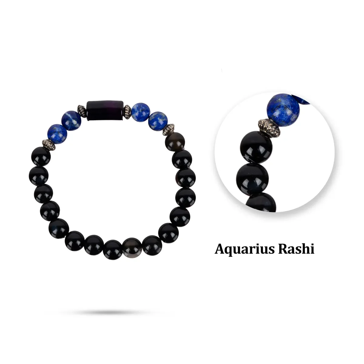 Crystal Bracelet - 2.5 Inches | Crystal Bead Hand Bracelet/ Semi Precious Stone Hand Band For Aquarius Zodiac - Image 3