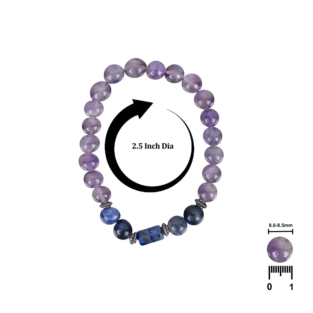 Crystal Bracelet - 2.5 Inches | Crystal Bead Hand Bracelet/ Semi Precious Stone Hand Band For Capricorn Zodiac - Image 2
