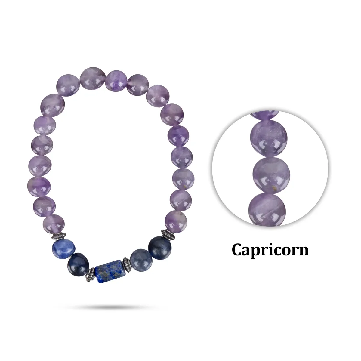 Crystal Bracelet - 2.5 Inches | Crystal Bead Hand Bracelet/ Semi Precious Stone Hand Band For Capricorn Zodiac - Image 4