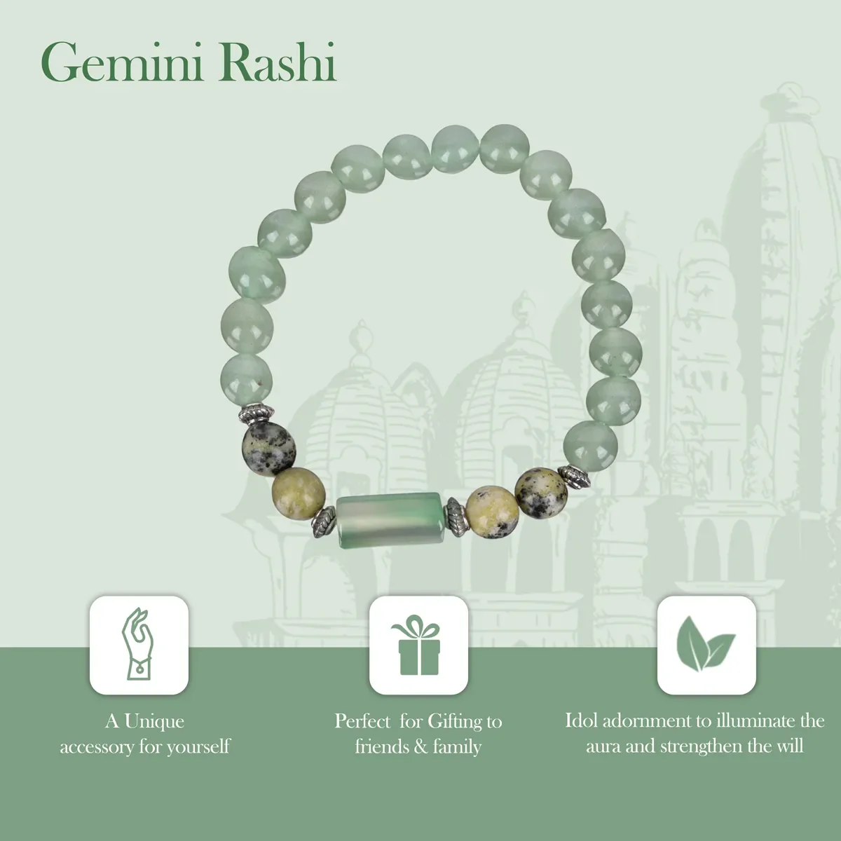 Crystal Bracelet - 2.5 Inches | Crystal Bead Hand Bracelet/ Semi Precious Stone Hand Band For Gemini Zodiac - Image 2