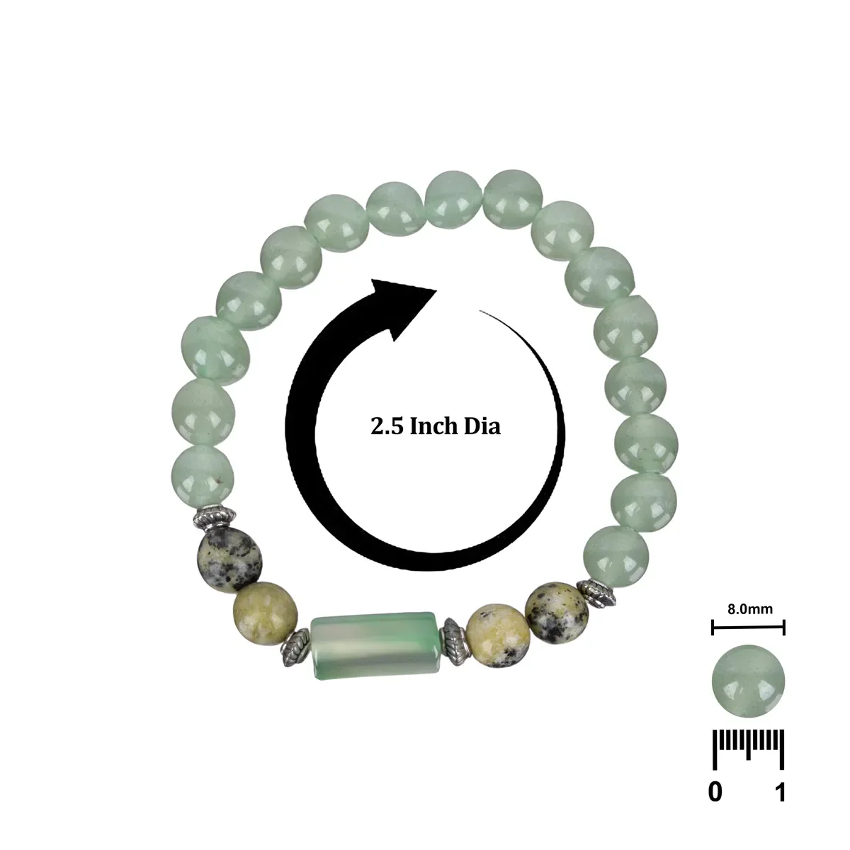 Crystal Bracelet - 2.5 Inches | Crystal Bead Hand Bracelet/ Semi Precious Stone Hand Band For Gemini Zodiac - Image 3