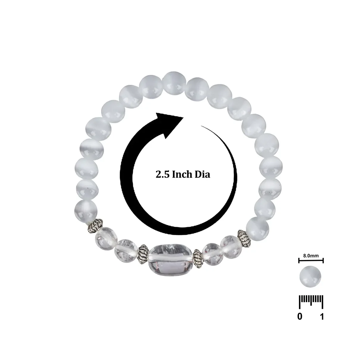 Crystal Bracelet - 2.5 Inches | Crystal Bead Hand Bracelet/ Semi Precious Stone Hand Band For Libra Zodiac - Image 2