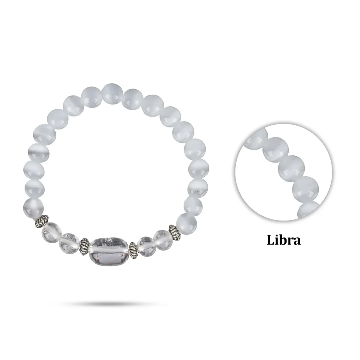 Crystal Bracelet - 2.5 Inches | Crystal Bead Hand Bracelet/ Semi Precious Stone Hand Band For Libra Zodiac - Image 4