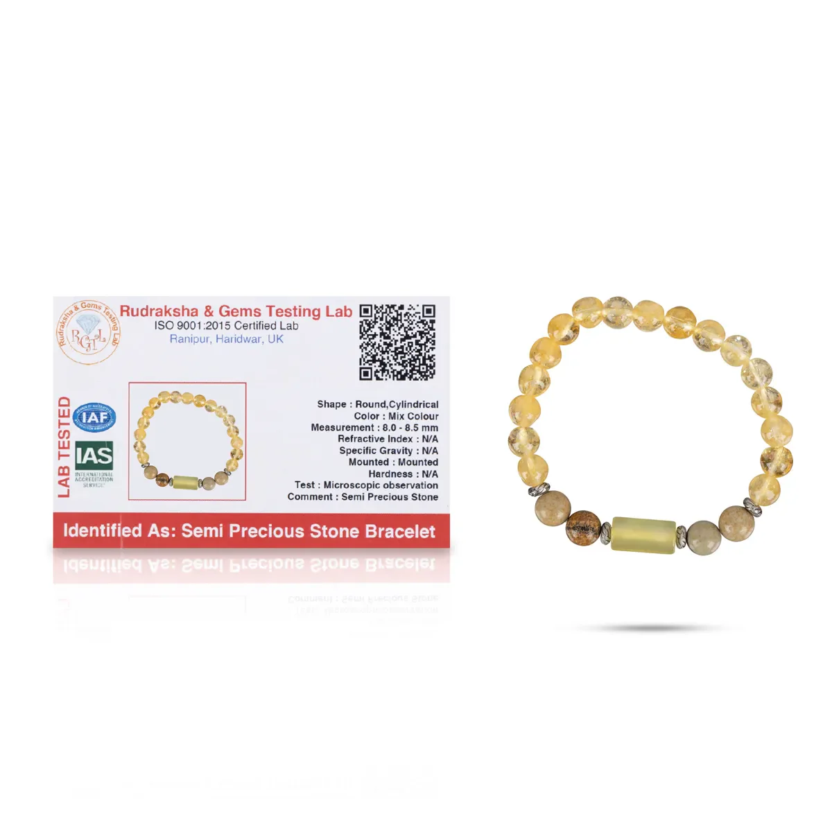 Crystal Bracelet- 2.5 Inches | Crystal Bead Hand Bracelet/ Semi Precious Stone Hand Band For Sagittarius Zodiac - Image 2