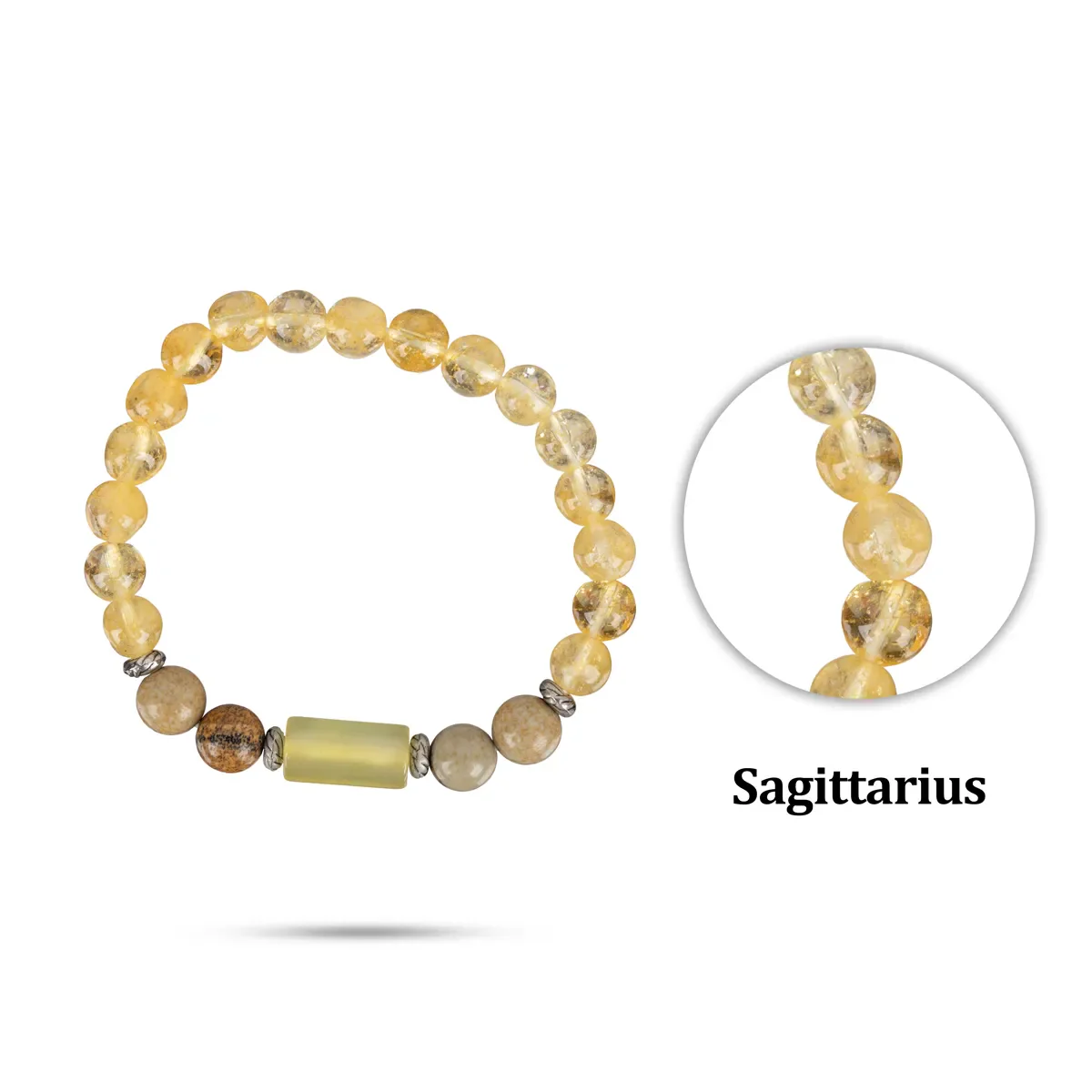 Crystal Bracelet- 2.5 Inches | Crystal Bead Hand Bracelet/ Semi Precious Stone Hand Band For Sagittarius Zodiac - Image 3