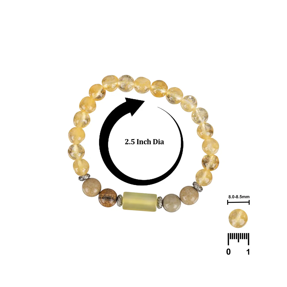 Crystal Bracelet- 2.5 Inches | Crystal Bead Hand Bracelet/ Semi Precious Stone Hand Band For Sagittarius Zodiac - Image 4