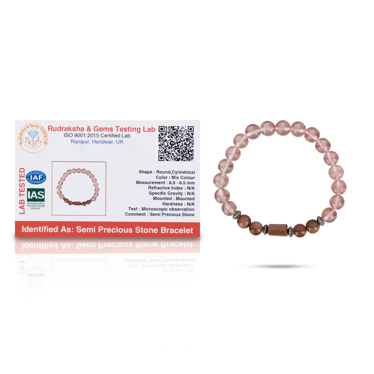Crystal Bracelet - 2.5 Inches | Crystal Bead Hand Bracelet/ Semi Precious Stone Hand Band For Scorpio Zodiac - Image 2