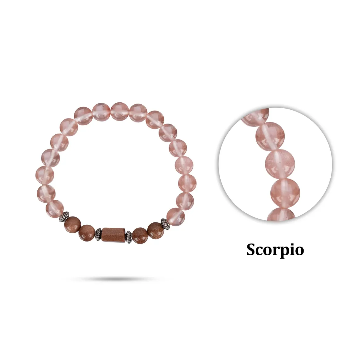 Crystal Bracelet - 2.5 Inches | Crystal Bead Hand Bracelet/ Semi Precious Stone Hand Band For Scorpio Zodiac - Image 3