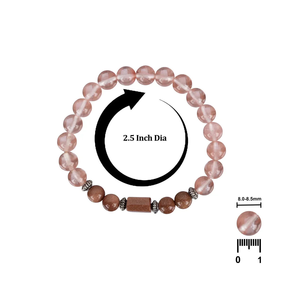 Crystal Bracelet - 2.5 Inches | Crystal Bead Hand Bracelet/ Semi Precious Stone Hand Band For Scorpio Zodiac - Image 5