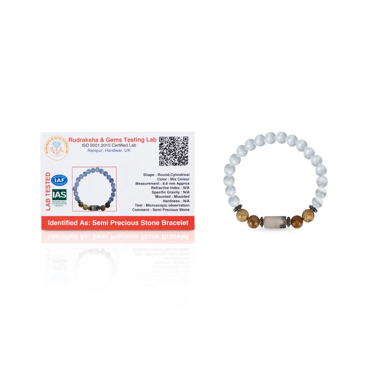 Crystal Bracelet - 2.5 Inches | Crystal Bead Hand Bracelet/ Semi Precious Stone Hand Band For Taurus Zodiac - Image 2