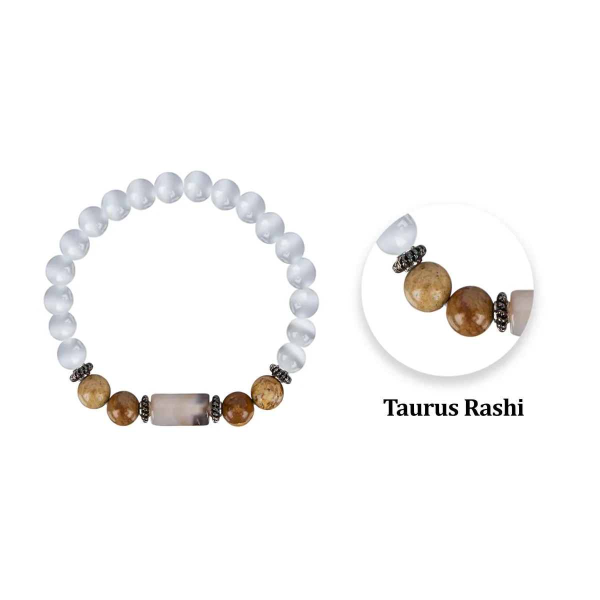 Crystal Bracelet - 2.5 Inches | Crystal Bead Hand Bracelet/ Semi Precious Stone Hand Band For Taurus Zodiac - Image 4