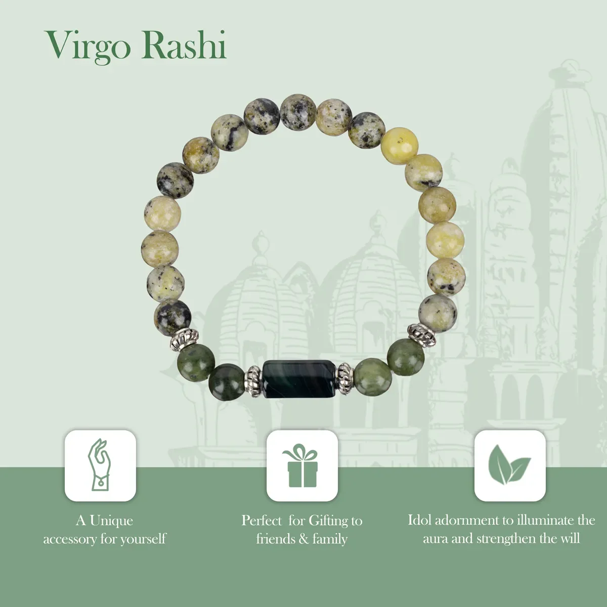 Crystal Bracelet - 2.5 Inches | Crystal Bead Hand Bracelet/ Semi Precious Stone Hand Band For Virgo Zodiac - Image 2
