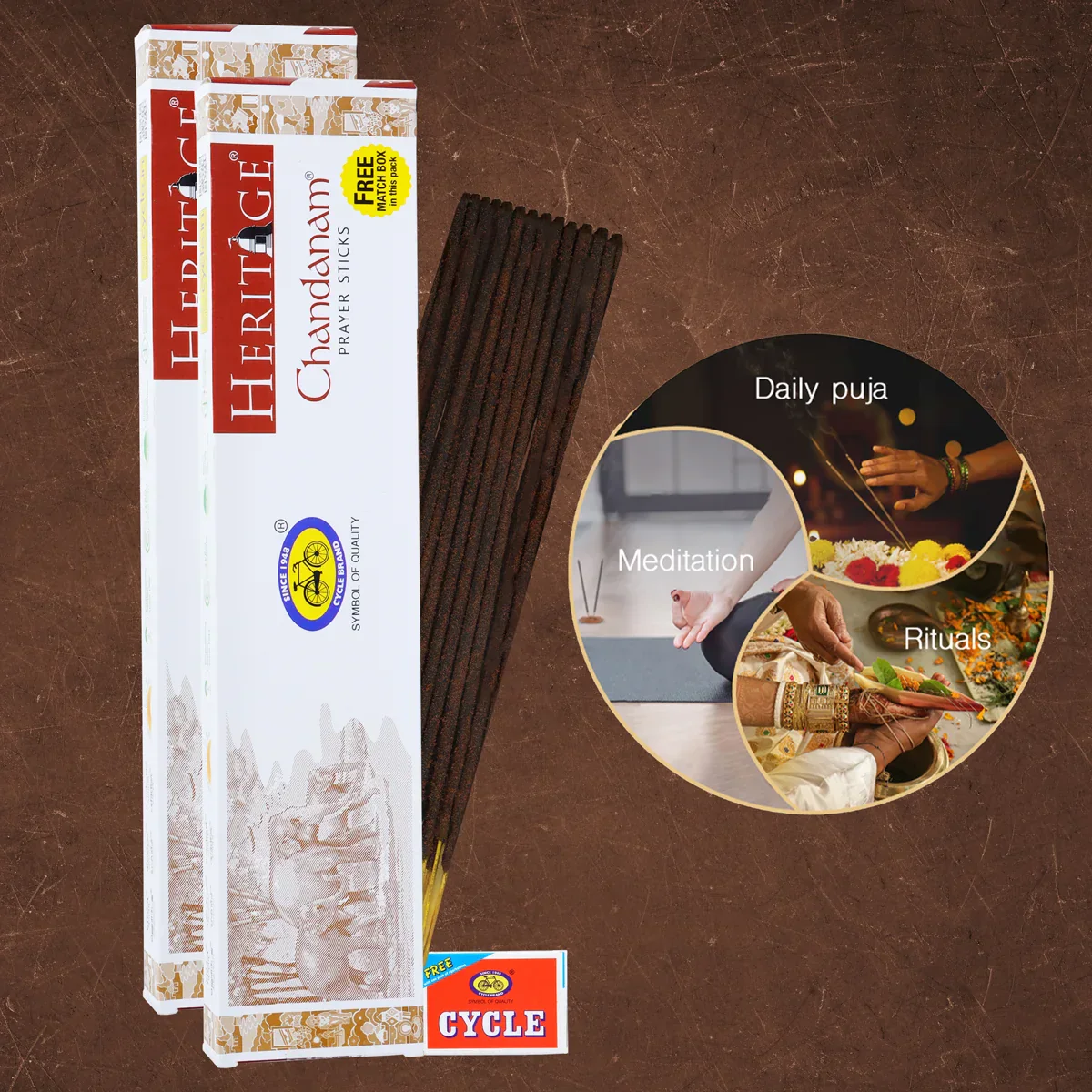 Cycle Heritage Chandanam Incense Sticks - 16 Sticks | Agarbathi/ Agarbatti for Pooja - Image 5