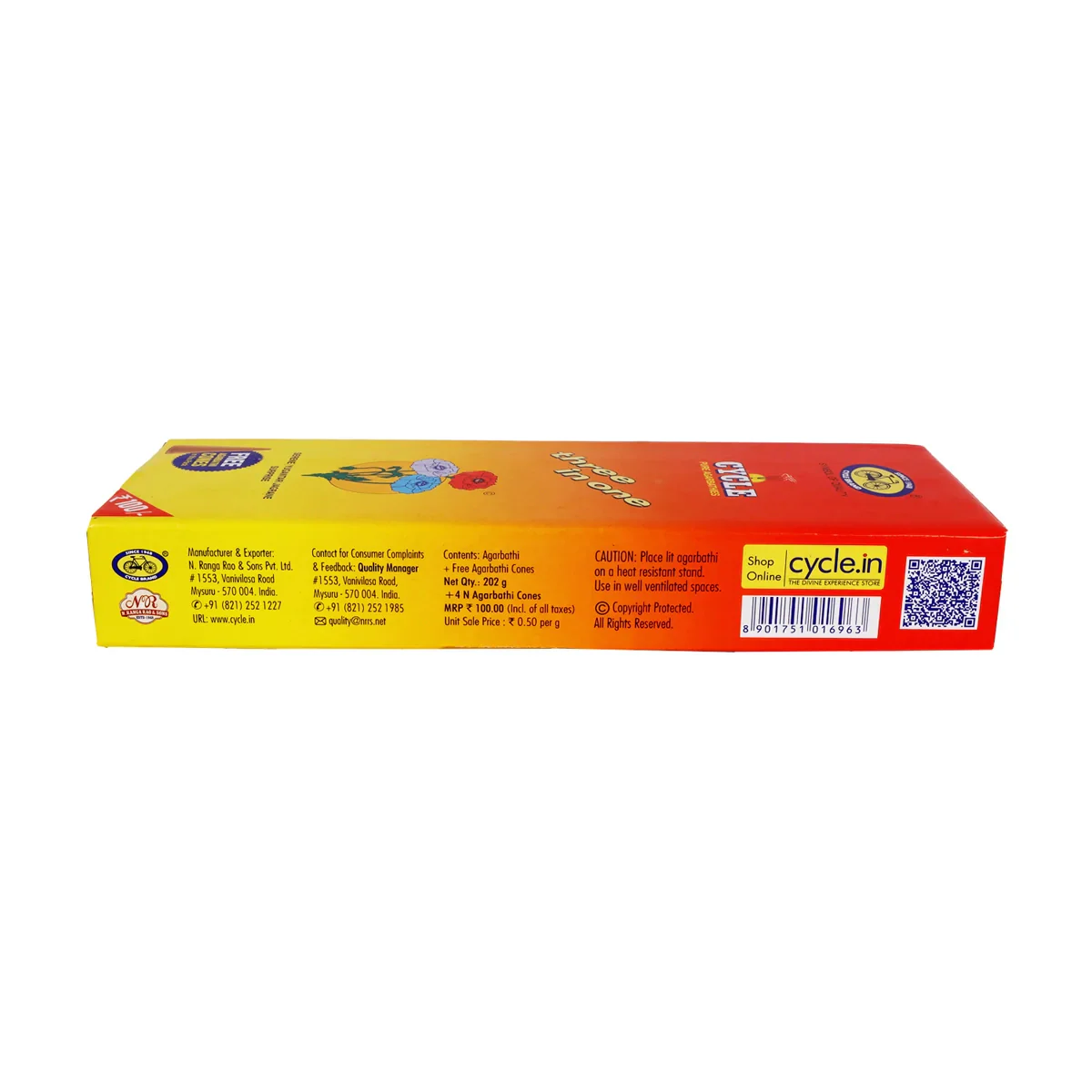 Cycle Three In One Incense Sticks - 202 Gms | 3 in 1 Agarbatti/ Agarbathi for Pooja - Image 4