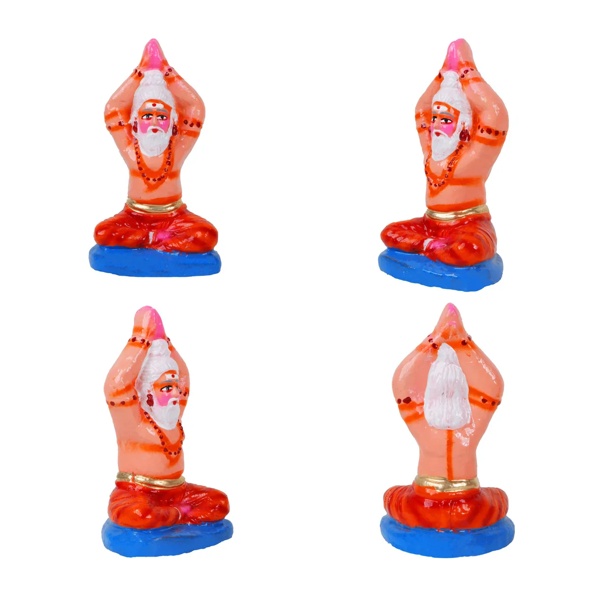Dakshina Murthy Clay Golu Bommai Set - 11 x 5.5 Inches | Giri Golu Doll/ Navaratri Golu Bomma/Gombe/Bommai - Image 3