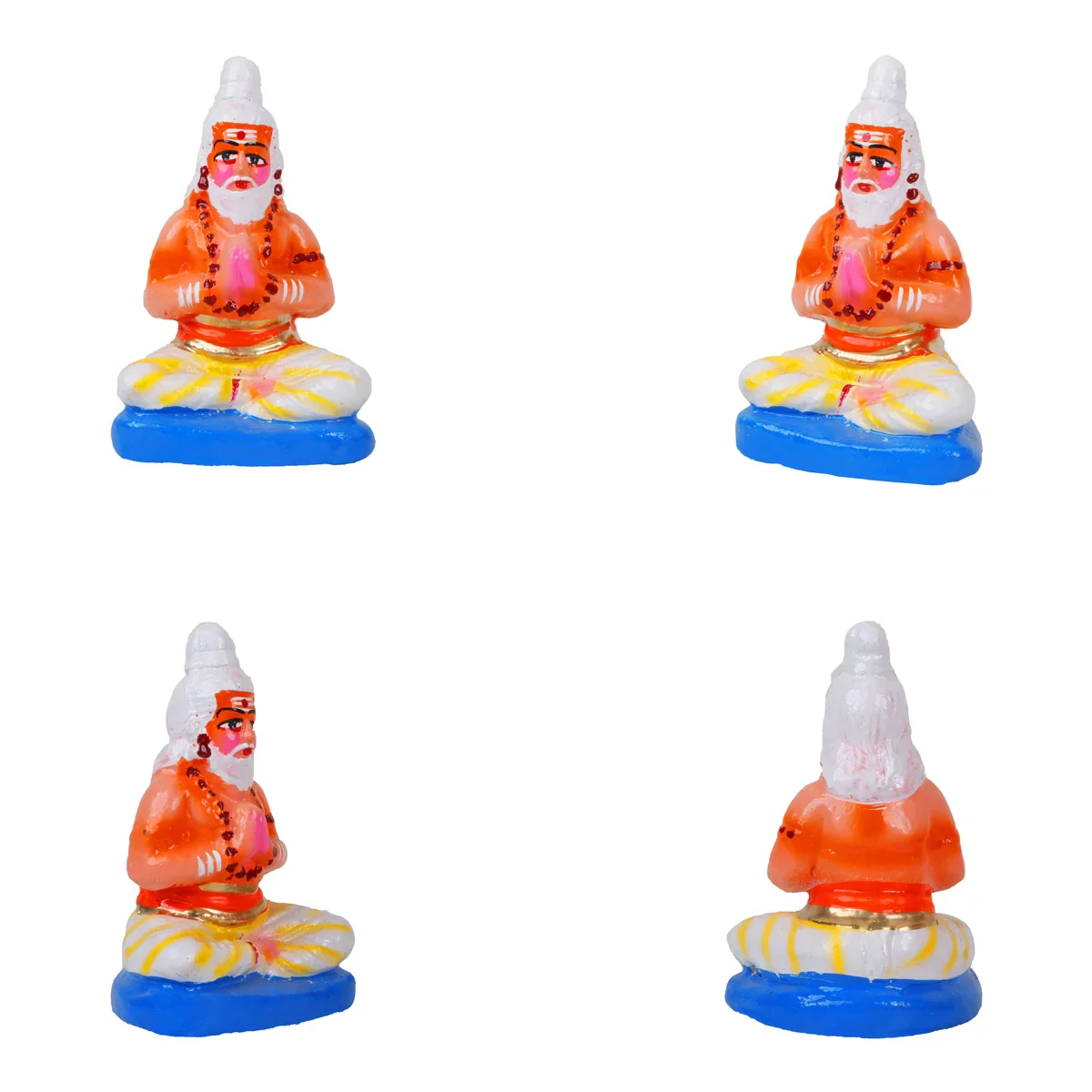 Dakshina Murthy Clay Golu Bommai Set - 11 x 5.5 Inches | Giri Golu Doll/ Navaratri Golu Bomma/Gombe/Bommai - Image 4