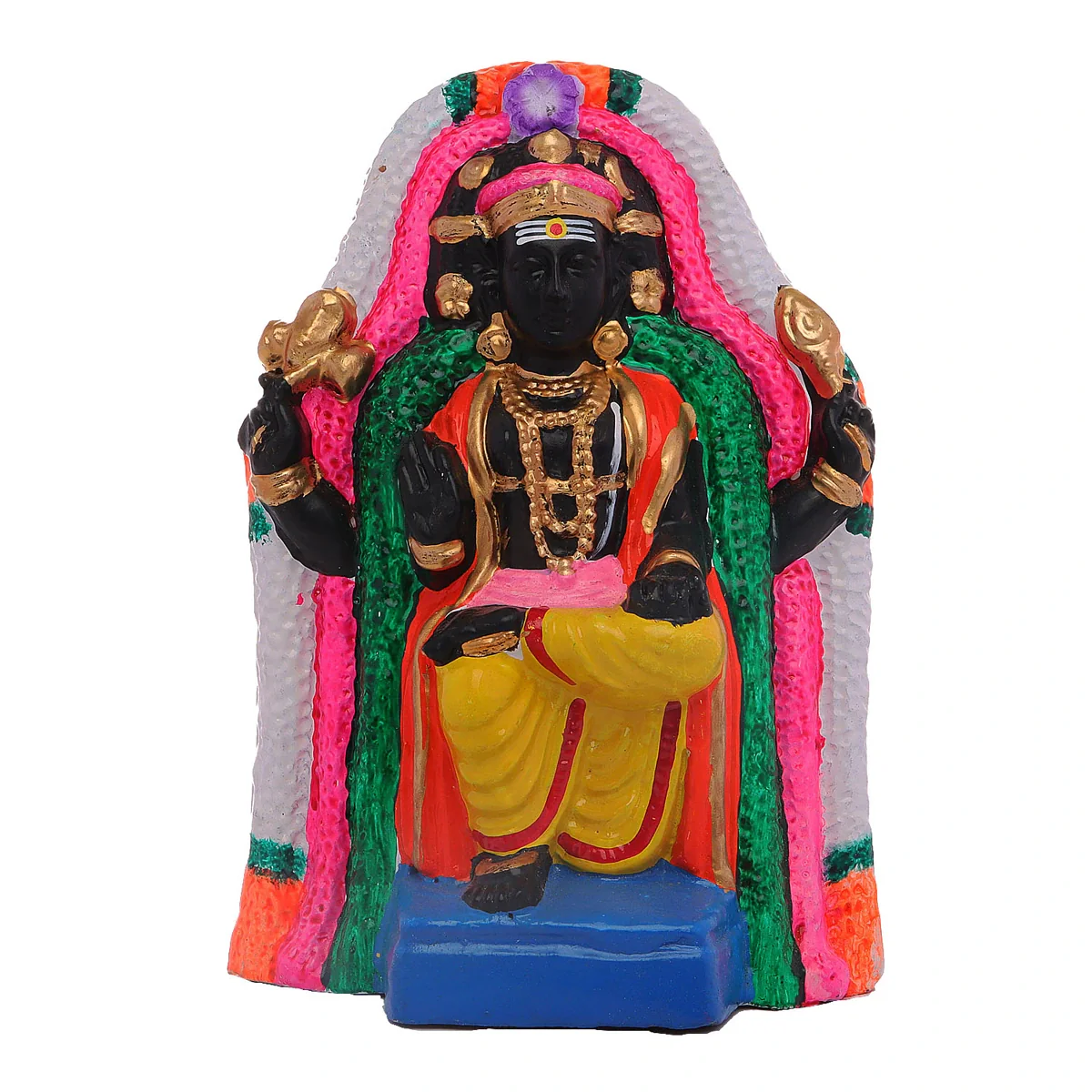 Dakshinamurthy Vigraham Clay Golu Bommai - 9 X 6 Inches | Navaratri Golu Gombe/ Giri Golu Doll/ Navratri Decor - Image 2