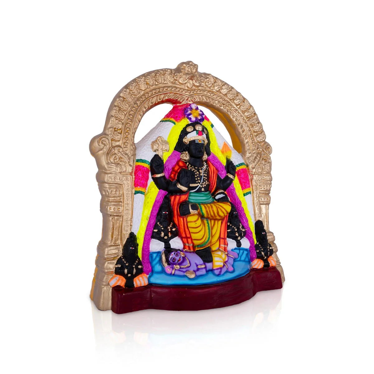 Dakshinamurthy Vigraham With Arch Paper Mache Golu Bommai - 17 X 13 Inches | Navaratri Gombe/ Giri Golu Doll - Image 2