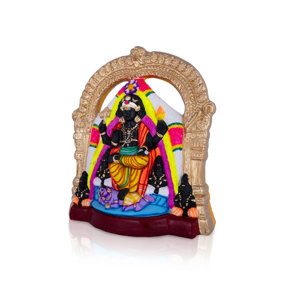 Dakshinamurthy Vigraham With Arch Paper Mache Golu Bommai - 17 X 13 Inches | Navaratri Gombe/ Giri Golu Doll - Image 3