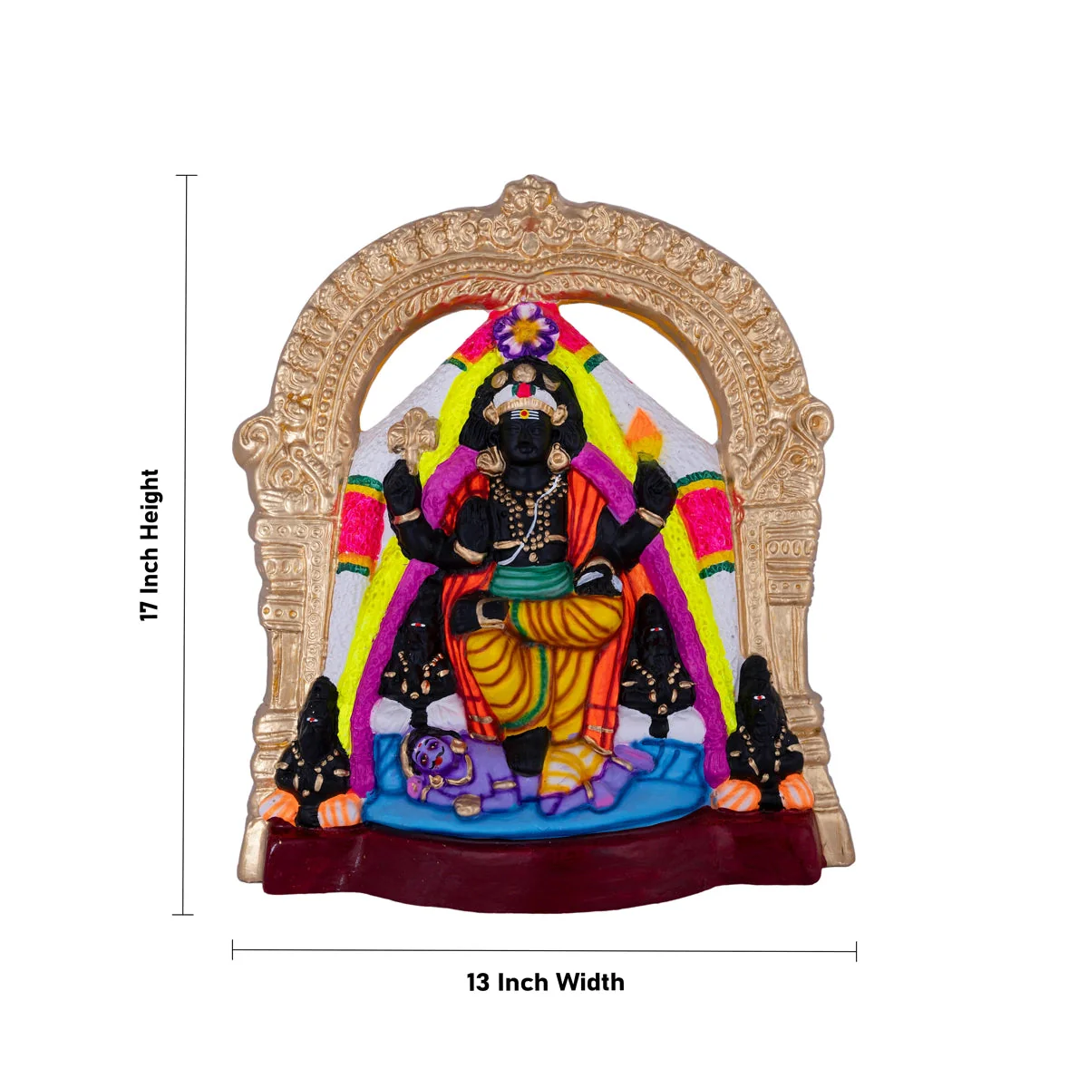 Dakshinamurthy Vigraham With Arch Paper Mache Golu Bommai - 17 X 13 Inches | Navaratri Gombe/ Giri Golu Doll - Image 5