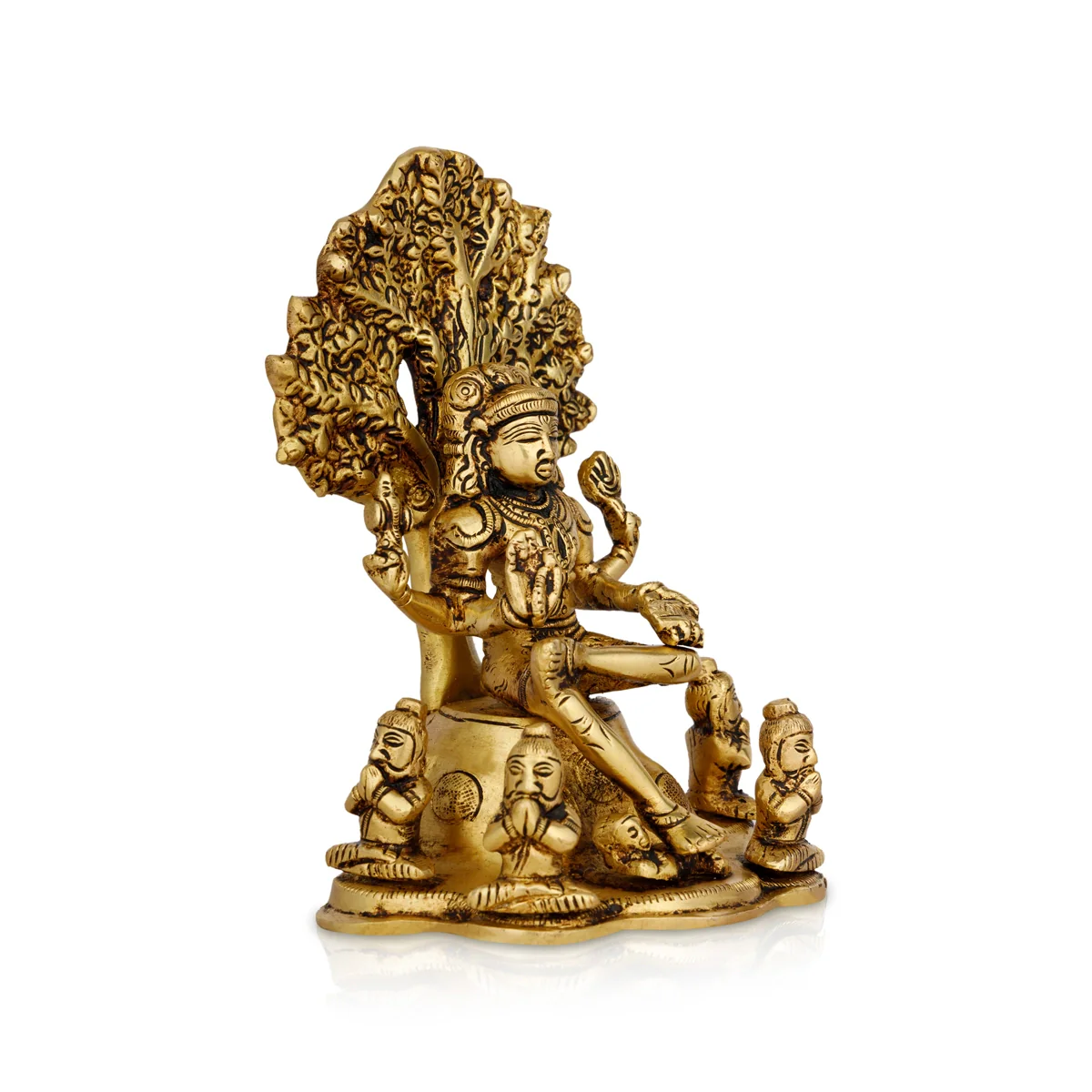 Dakshinamurthy Vigraham With Tree - 7 x 5 Inches | Dakshinamurti Statue/ Antique Brass Idol for Pooja - Image 4