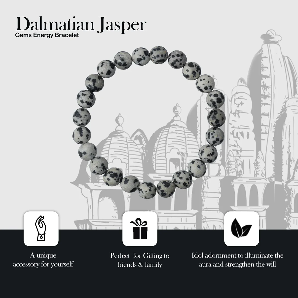 Dalmatian Jasper Bracelet - 2.5 Inches | Crystal Bracelet/ Crystal Jewellery for Men & Women - Image 4