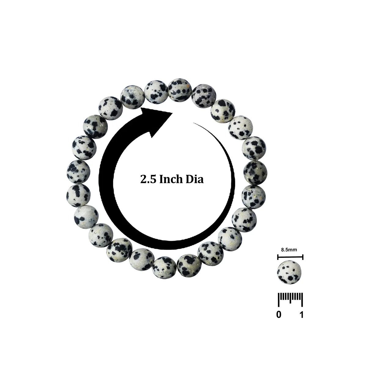 Dalmatian Jasper Bracelet - 2.5 Inches | Crystal Bracelet/ Dalmatian Jasper Gemstone Bracelet for Men & Women - Image 5