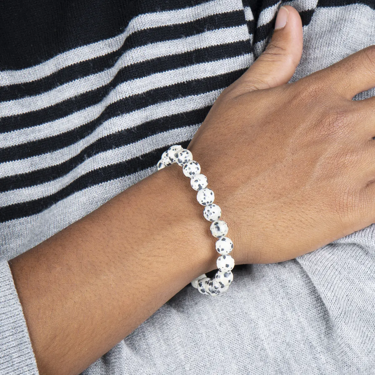 Dalmatian Jasper Bracelet - 2.5 Inches | Crystal Bracelet/ Dalmatian Jasper Gemstone Bracelet for Men & Women - Image 6