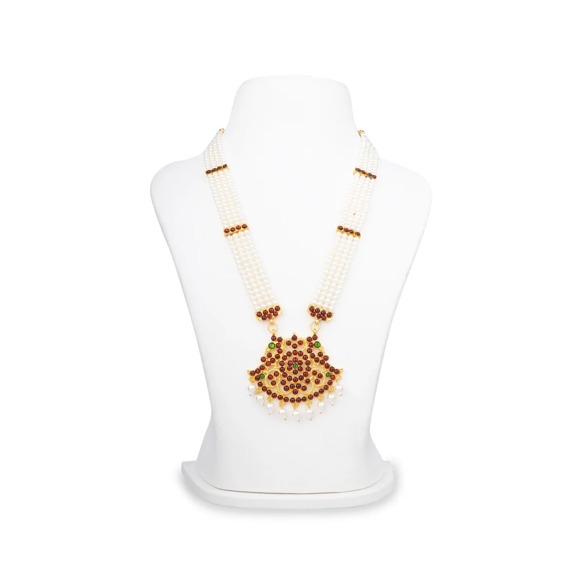Dance Jewellery Set Without Bangle | Artificial Jewelry/ Stone & Pearl Design Bharatanatyam Jewellery for Women - Image 12