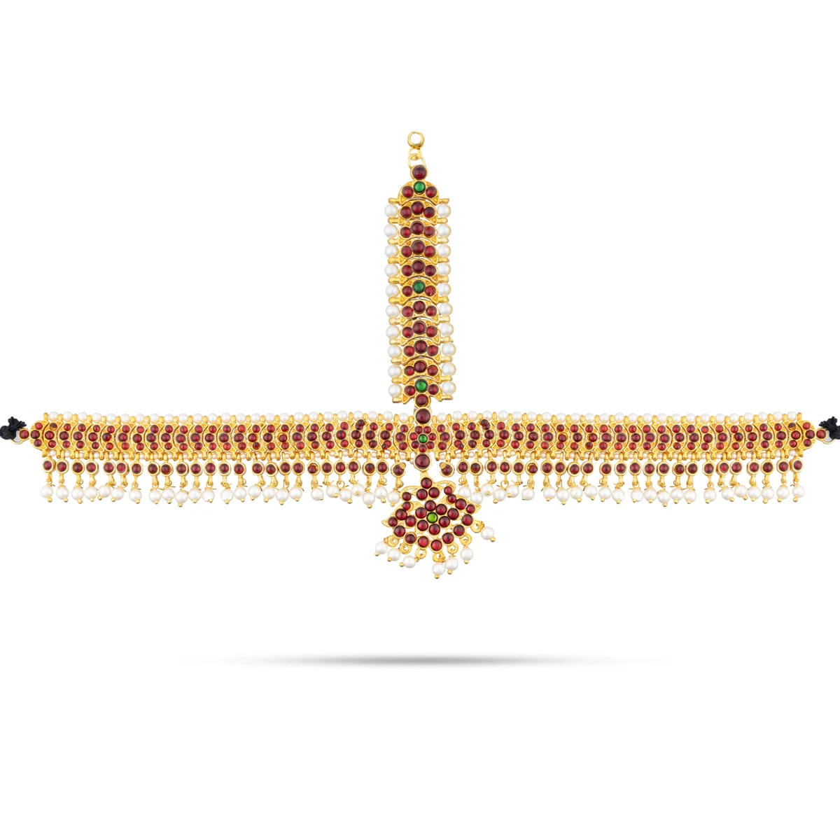 Dance Jewellery Set Without Bangle | Artificial Jewelry/ Stone & Pearl Design Bharatanatyam Jewellery for Women - Image 5