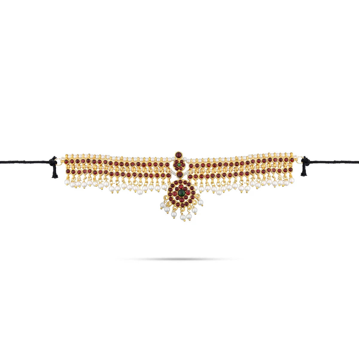 Dance Jewellery Set Without Bangle | Kemp Bharatanatyam Jewellery/ Stone & Pearl Design Jewelry for Women - Image 11
