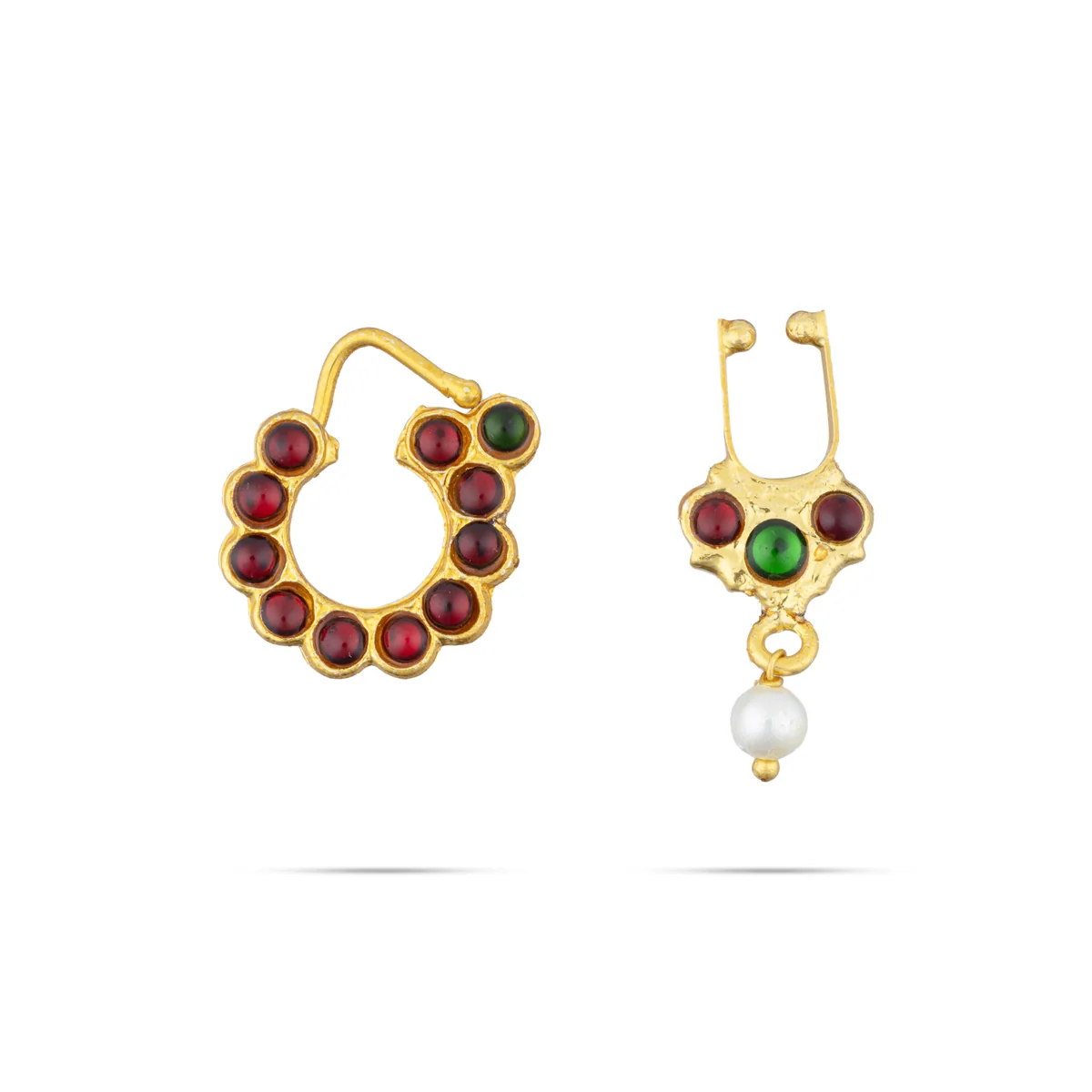 Dance Jewellery Set Without Bangle | Kemp Bharatanatyam Jewellery/ Stone & Pearl Design Jewelry for Women - Image 12