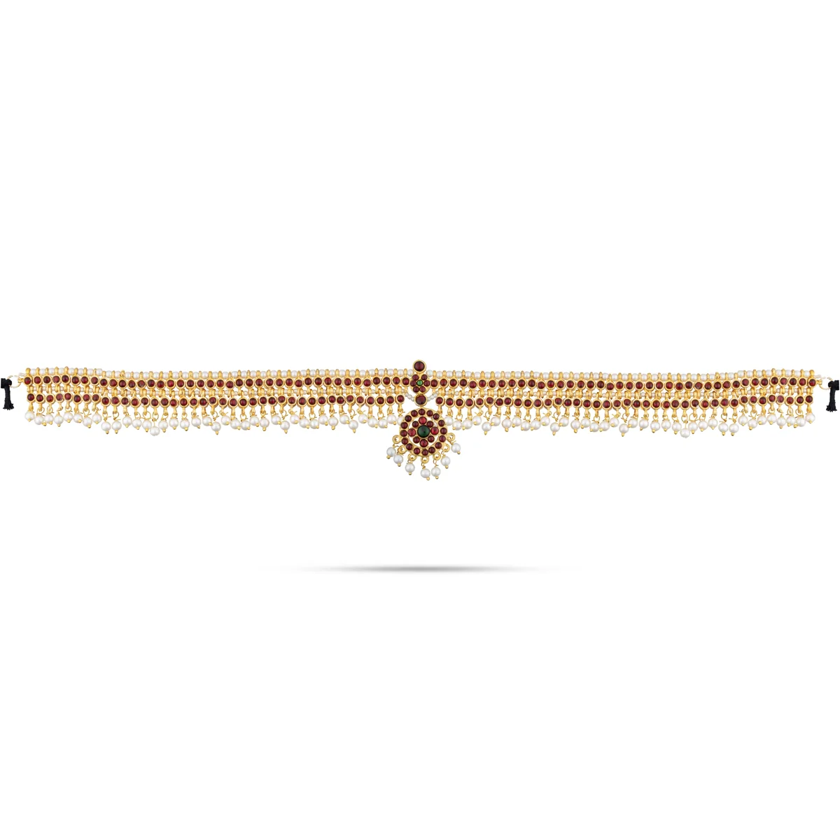 Dance Jewellery Set Without Bangle | Kemp Bharatanatyam Jewellery/ Stone & Pearl Design Jewelry for Women - Image 4