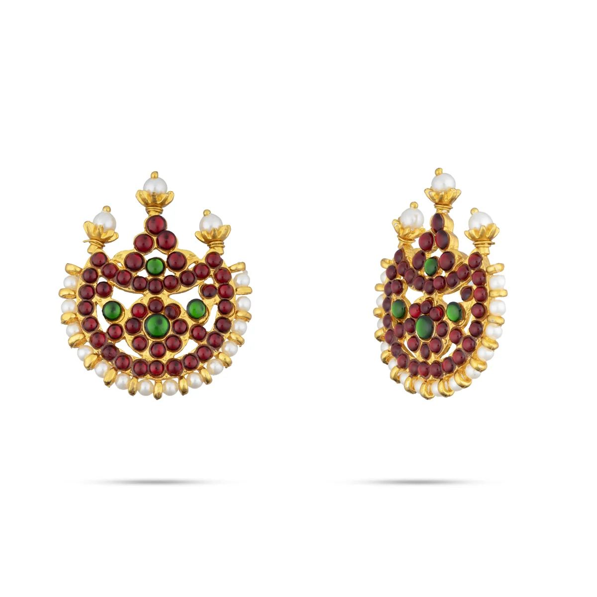 Dance Jewellery Set Without Bangle | Kemp Bharatanatyam Jewellery/ Stone & Pearl Design Jewelry for Women - Image 6