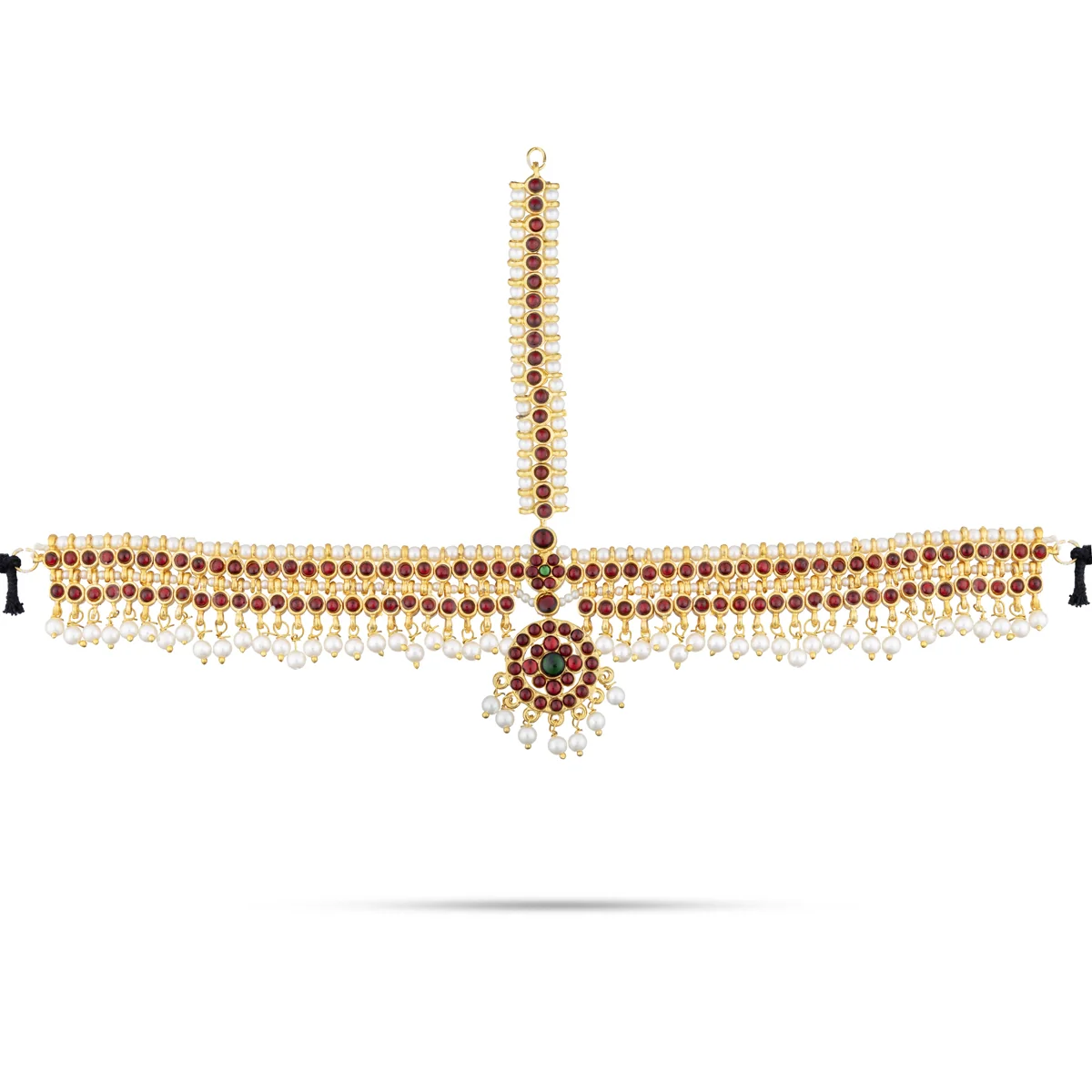 Dance Jewellery Set Without Bangle | Kemp Bharatanatyam Jewellery/ Stone & Pearl Design Jewelry for Women - Image 8