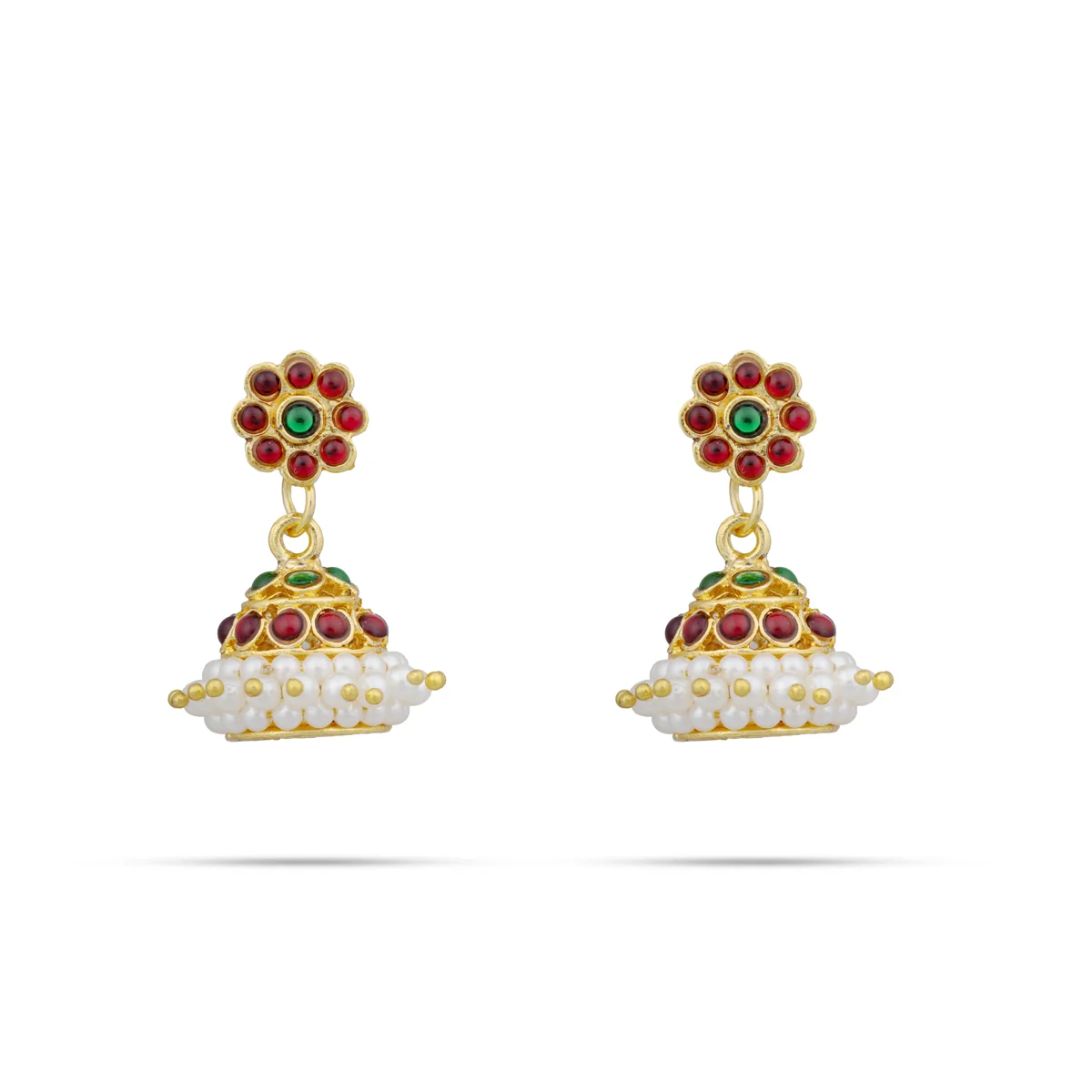 Dance Jewellery Set Without Bangle | Kemp Bharatanatyam Jewellery/ Stone & Pearl Design Jewelry for Women - Image 9