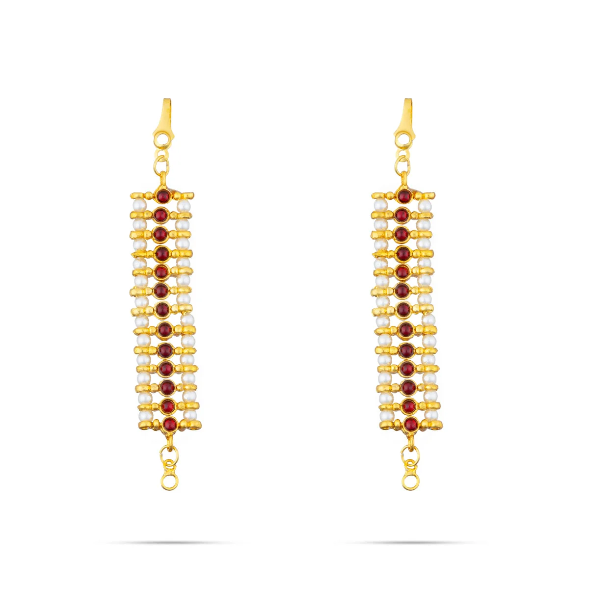 Dance Jewellery Set Without Bangle | Kemp Bharatanatyam Jewelry/ Stone & Pearl Jewelry Set For Dance - Image 9