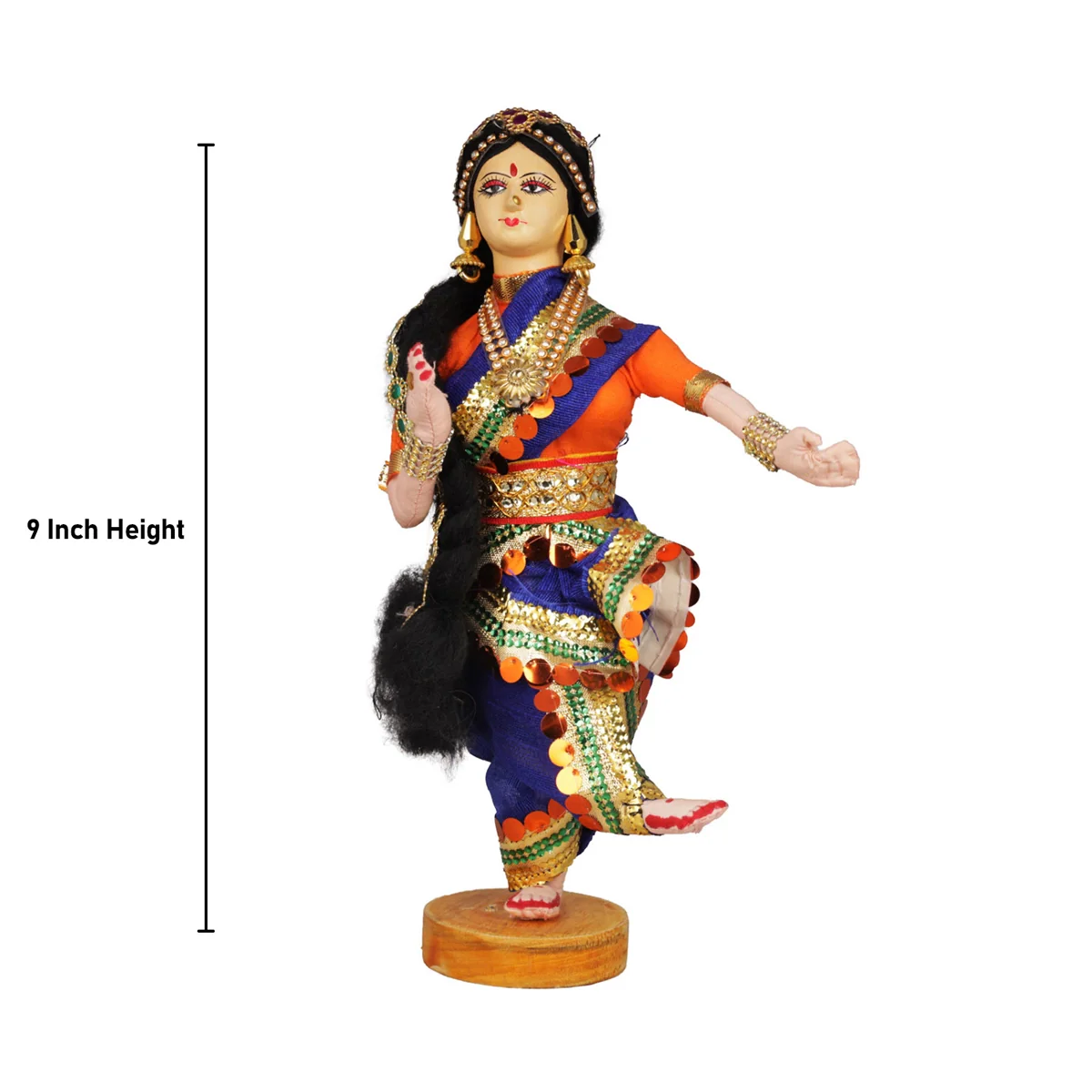 Dancing Doll Cloth Golu Bommai - 9 Inches | Giri Golu Doll/ Navaratri Golu Bomma/Gombe/Bommai - Image 11