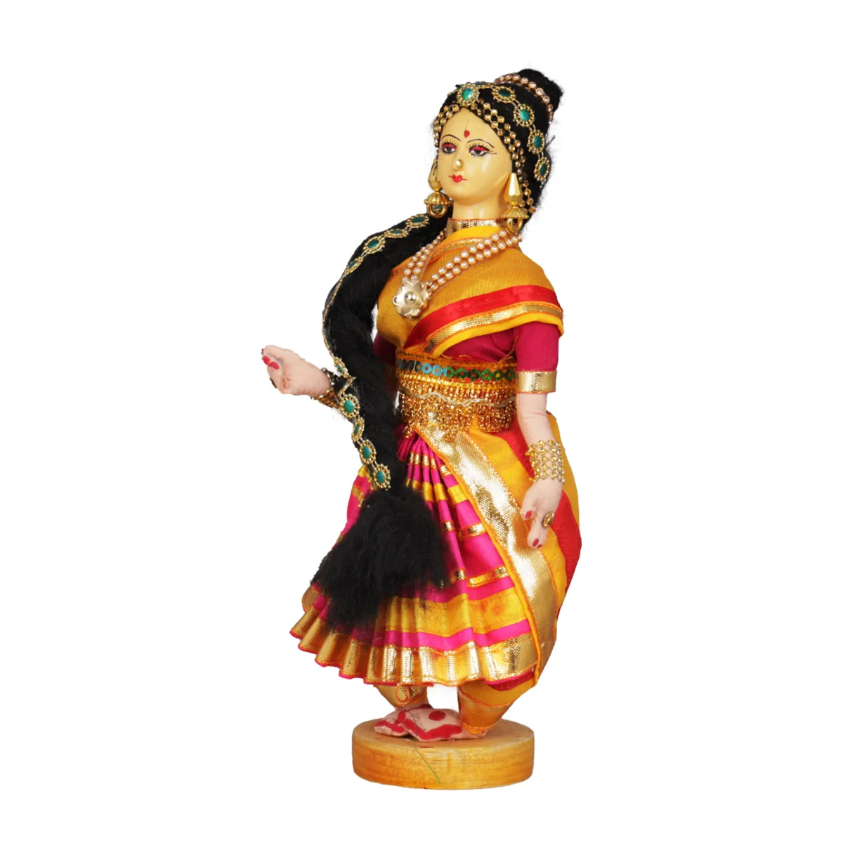 Dancing Doll Cloth Golu Bommai - 9 Inches | Giri Golu Doll/ Navaratri Golu Bomma/Gombe/Bommai - Image 2