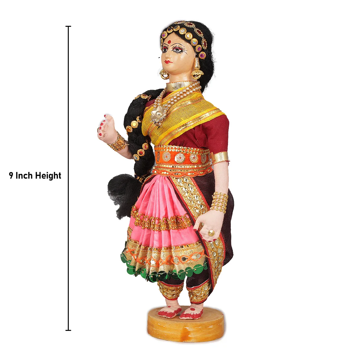 Dancing Doll Cloth Golu Bommai - 9 Inches | Giri Golu Doll/ Navaratri Golu Bomma/Gombe/Bommai - Image 23