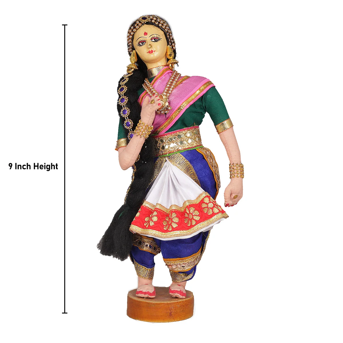 Dancing Doll Cloth Golu Bommai - 9 Inches | Giri Golu Doll/ Navaratri Golu Bomma/Gombe/Bommai - Image 24