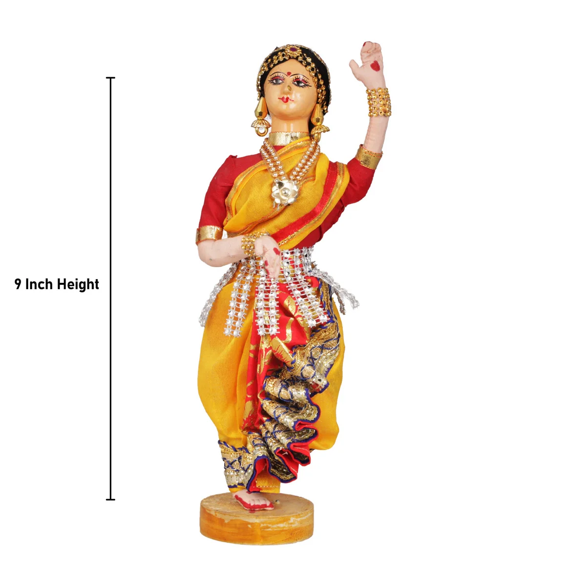 Dancing Doll Cloth Golu Bommai - 9 Inches | Giri Golu Doll/ Navaratri Golu Bomma/Gombe/Bommai - Image 7