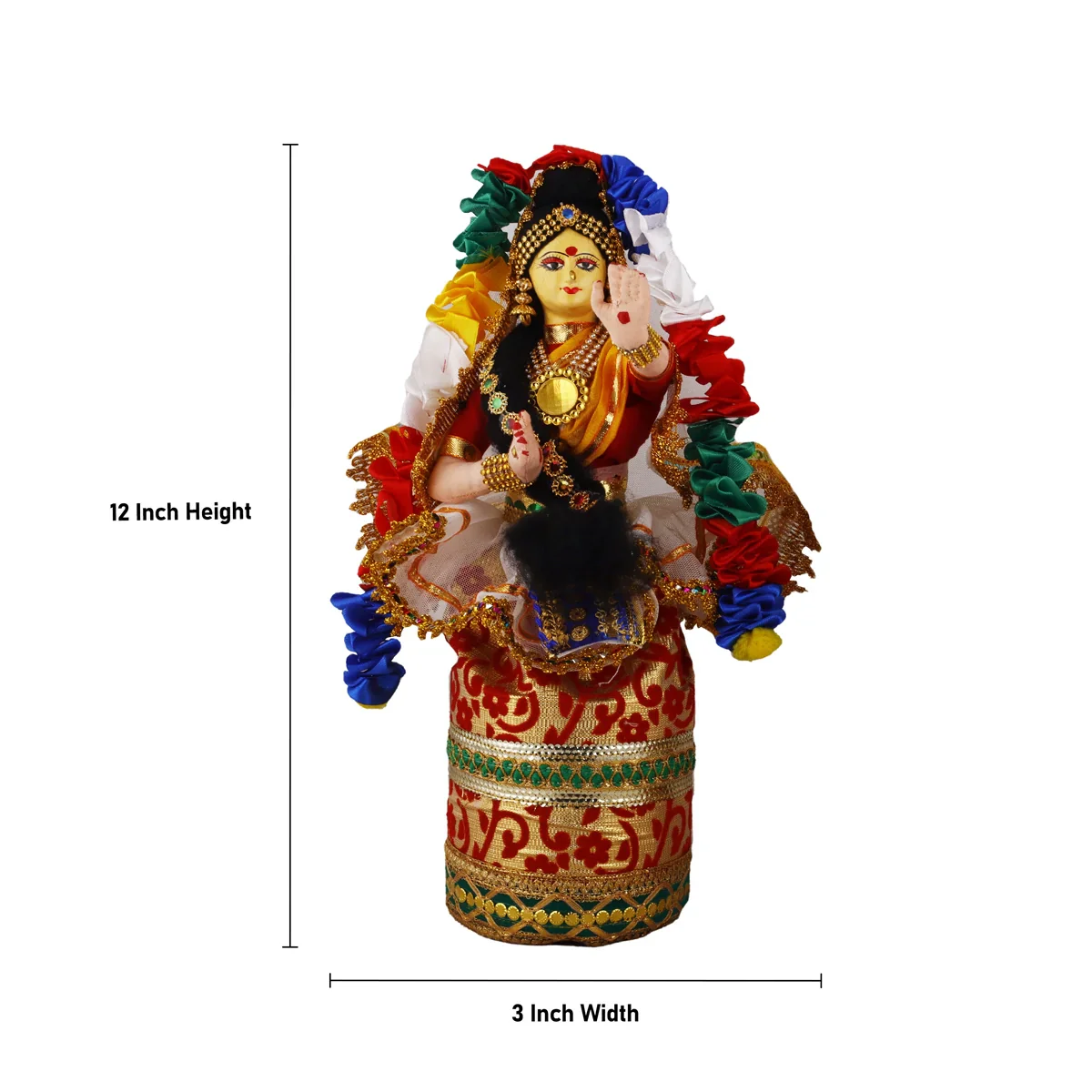 Dancing Doll Cloth Golu Bommai Pair - 12 x 3 Inches | Giri Golu Doll/ Navaratri Golu Bomma/Gombe/Bommai - Image 5