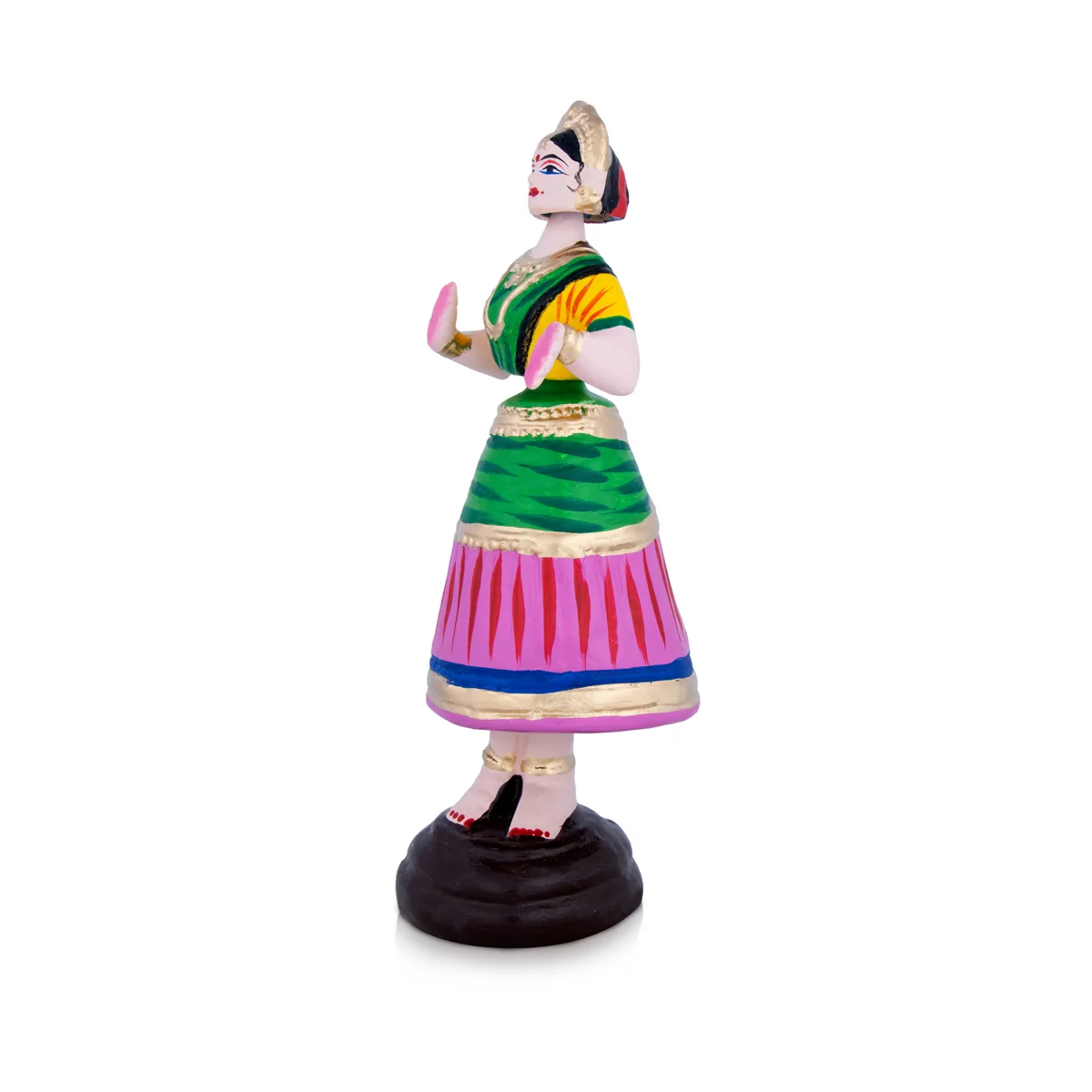 Dancing Doll Paper Mache Golu Bommai - 10 x 3.5 Inches | Giri Golu Doll/ Navaratri Golu Bomma/Gombe/Bommai - Image 3
