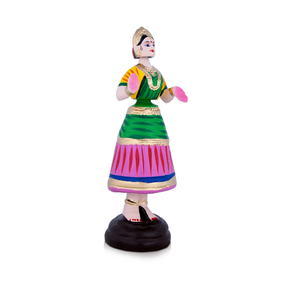 Dancing Doll Paper Mache Golu Bommai - 10 x 3.5 Inches | Giri Golu Doll/ Navaratri Golu Bomma/Gombe/Bommai - Image 4