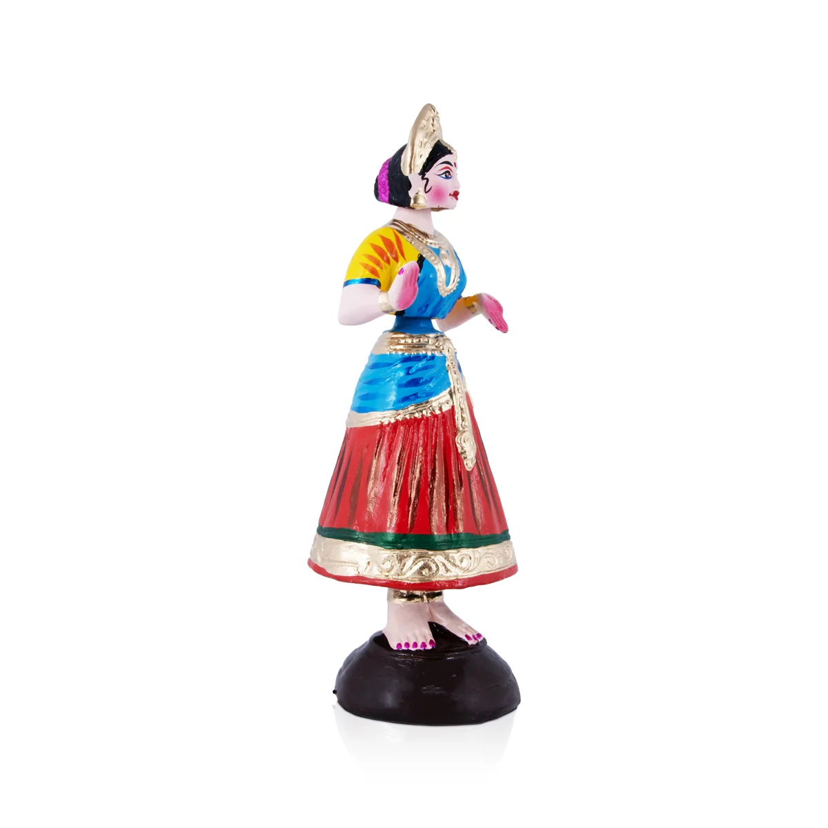 Dancing Doll Paper Mache Golu Bommai - 15 x 4.5 Inches | Giri Golu Doll/ Navaratri Golu Bomma/Gombe/Bommai - Image 3