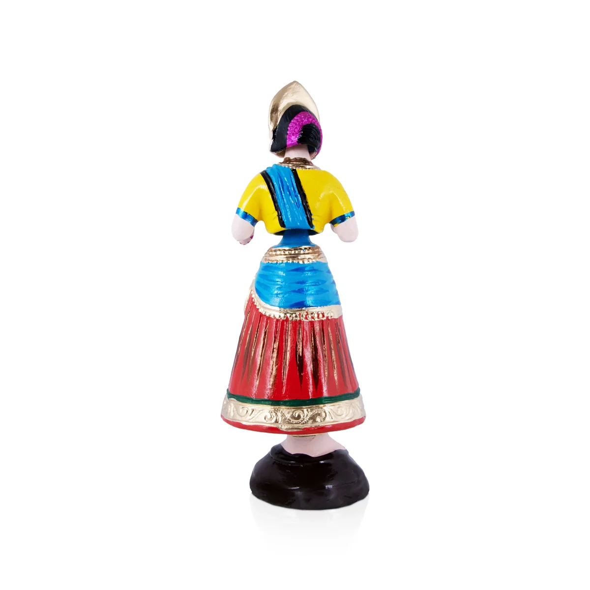 Dancing Doll Paper Mache Golu Bommai - 15 x 4.5 Inches | Giri Golu Doll/ Navaratri Golu Bomma/Gombe/Bommai - Image 4