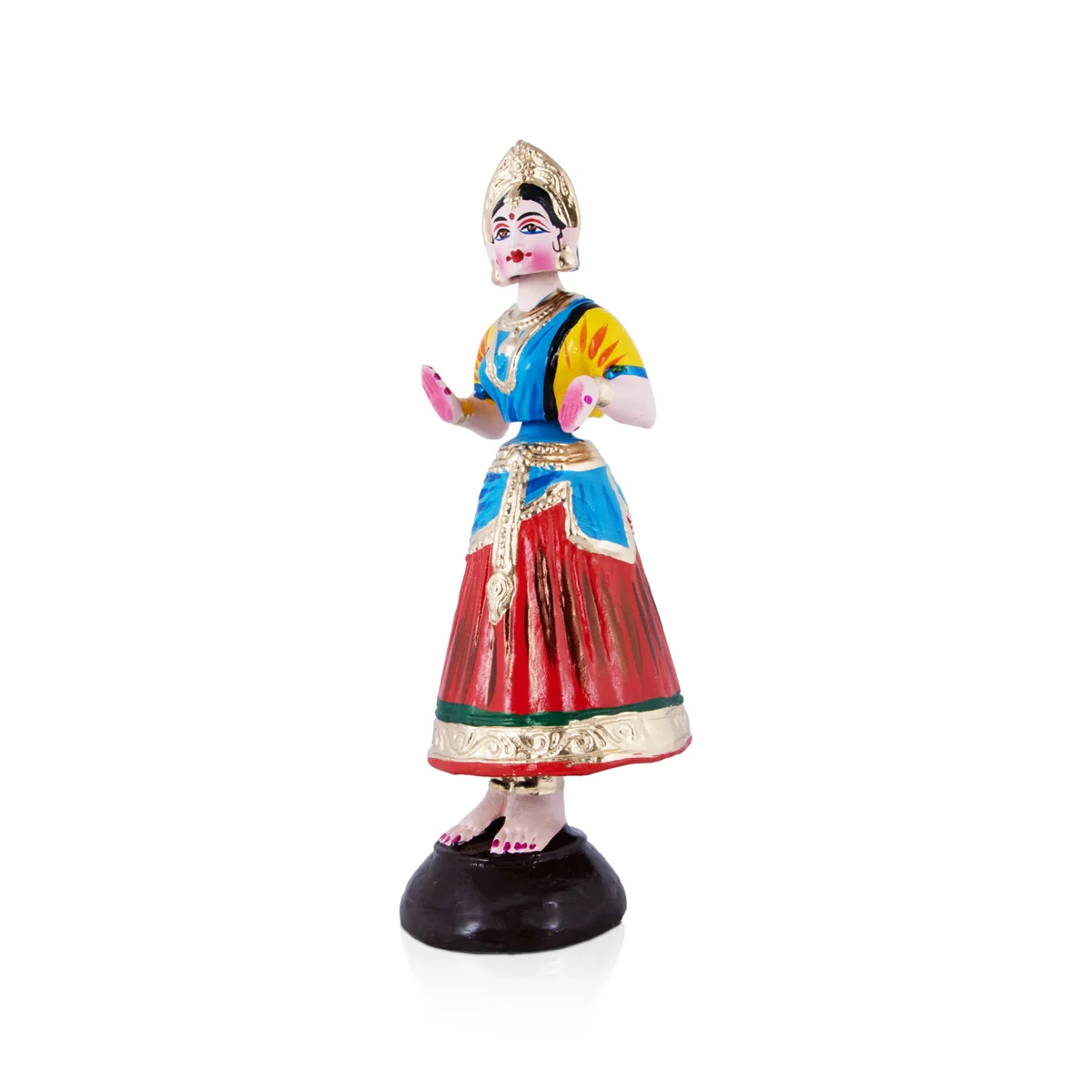 Dancing Doll Paper Mache Golu Bommai - 15 x 4.5 Inches | Giri Golu Doll/ Navaratri Golu Bomma/Gombe/Bommai - Image 5